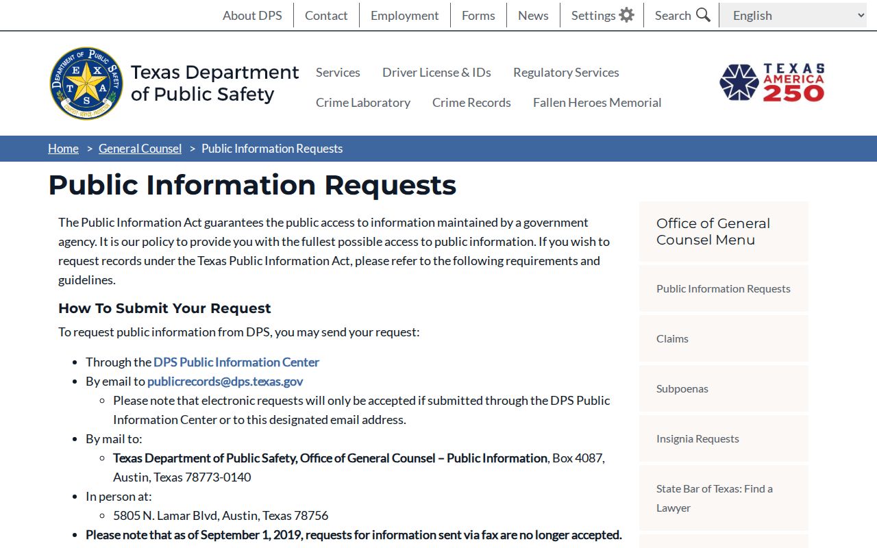 Texas warrant check DPS request channels